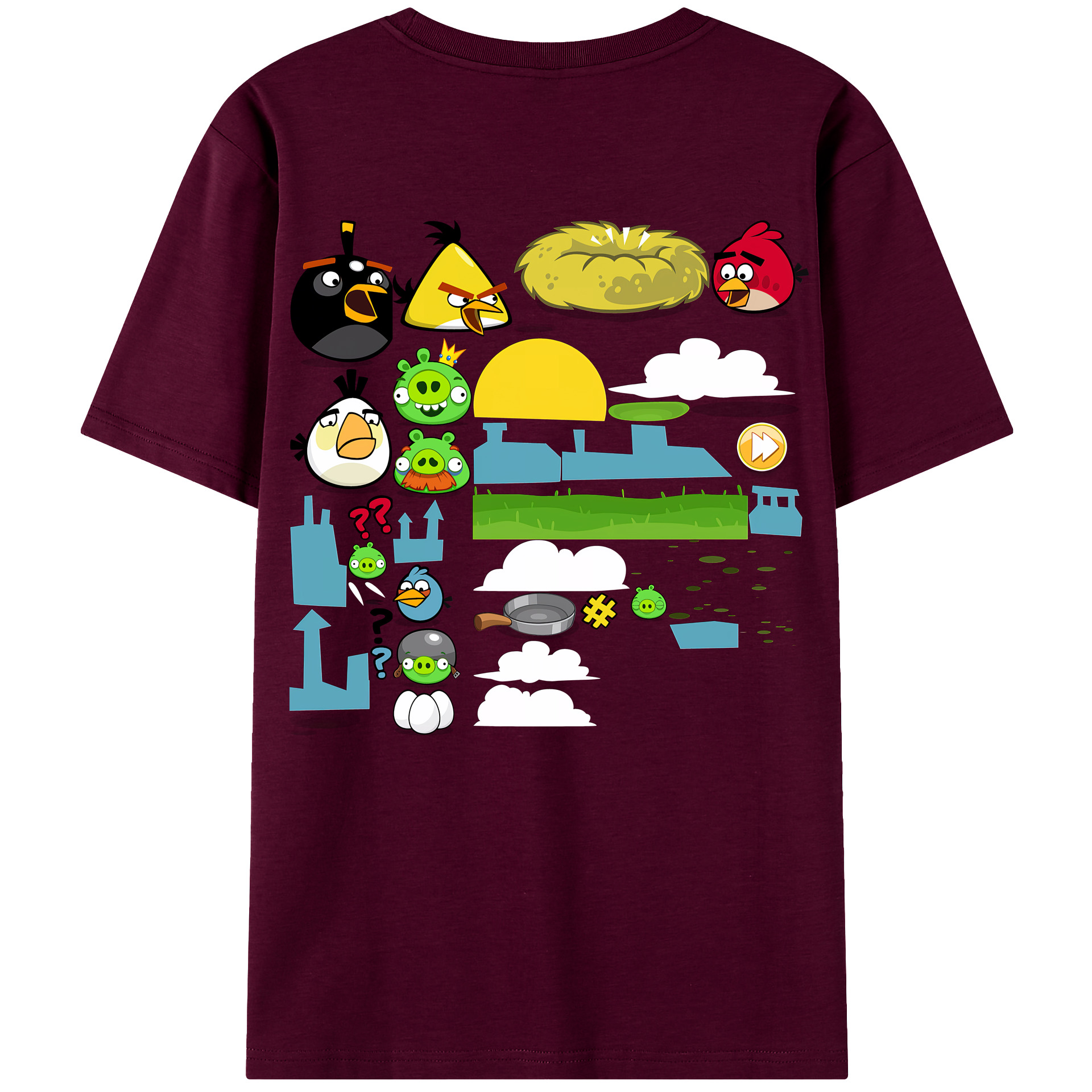 （画像用） Angry Birds アングリーバード レディース半袖Tシャツ(バックプリント)